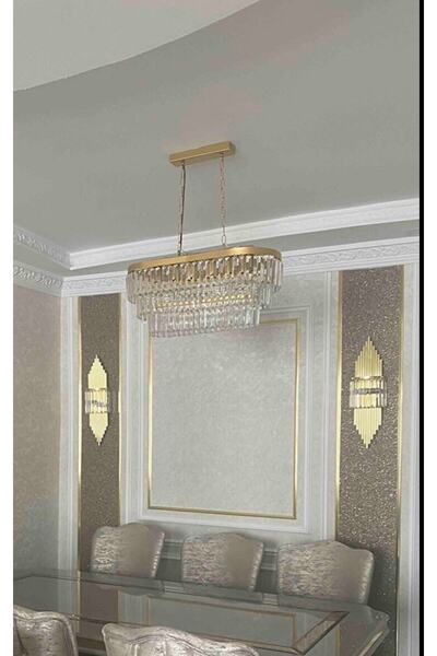 Genel Markalar Gold Rengi Kristal Aplik Duvar Lambası Salon Koridor Otel Restoran Dekoratif Aplik