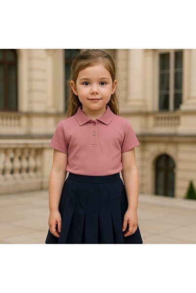 Mcrkids Σχολικό μπλουζάκι για κορίτσια με κοντό μανίκι με γιακά πόλο
