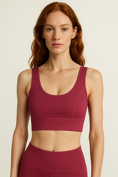 HNX Thick Strap Recovery Ripped Sports Bustier |   Plum