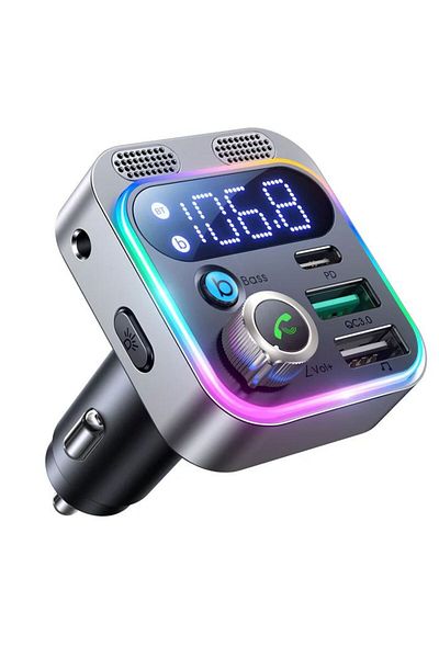 REDz Accessories Încărcător auto cu modulator FM, Joyroom JR-CL16, BT 5.3, 1 x USB și 1 x tip C, negru