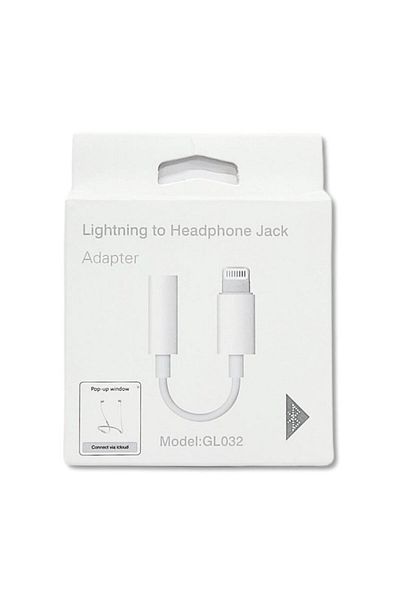 REDz Accessories Adaptor pentru căști Apple iPhone, jack 3,5 mm-lightning, fereastră pop-up, alb