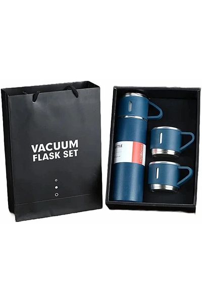 Mer-camp Triple Glass Stainless Steel Thermos Set(Gray) Gray