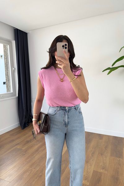BİRCANÇİL Zr Sante Pink Zero Sleeve Knitwear
