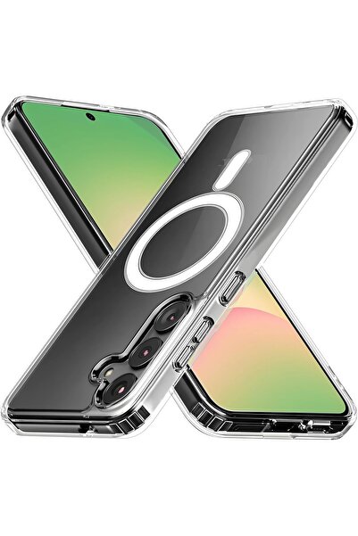 Evax (MAGSAFE) Samsung Galaxy A56 Uyumlu MagSafe Wireless Özellikli Şeffaf Kılıf