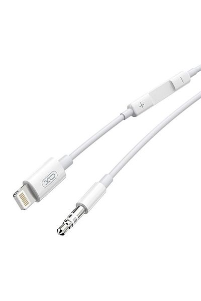 REDz Accessories Cablu audio auxiliar, de la Lightning la mufă de 3,5 mm, lungime 1 m, model XO NB-R192A, alb