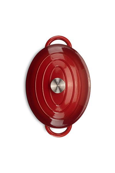 Hausberg Hausberg oval enameled cast iron pot with lid, size 30x23 cm, capacity 4.5l, weight 5.5kg