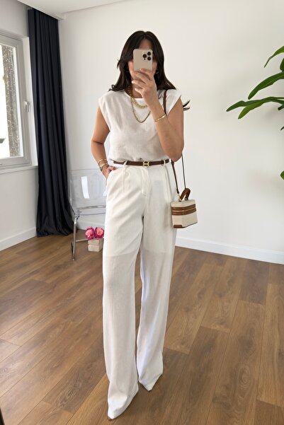 BİRCANÇİL Md Alice White Padding Detailed Linen Lined Suit