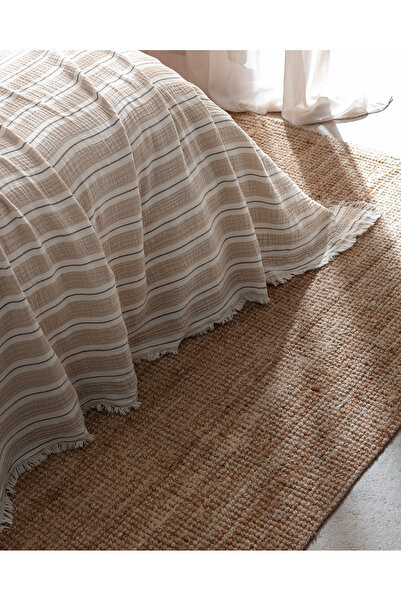 Madame Coco Cherina Muslin Single 100% Cotton Elastic Pique Set - Ecru/Beige