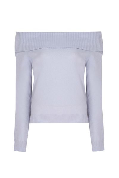 Perspective Tricotaj Mucegai confortabil Dimensiune standard Maneca raglan Gât barca Bluza albastru