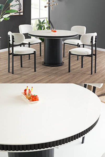 Eymense Nora 4 Sandalyeli Açılır Mutfak Masa Takımı