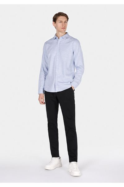 Colin's Slim Fit Mid Waist Straight Leg Men's Black Trousers