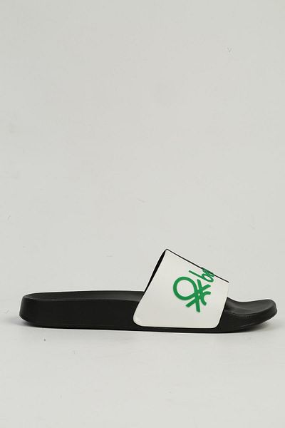 Benetton Black White Men's Slippers Bn-1427