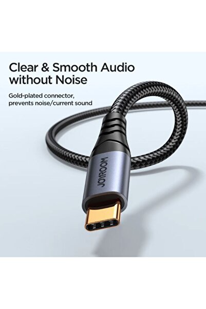 REDz Accessories Προσαρμογέας Type-C σε υποδοχή 3,5 mm, Joyroom SY-AO7, Μήκος 1,2 m, Σιλικόνη, Μαύρο