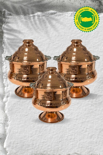 Yardımcı Bakır Since 1997 BAKIR KAPAKLI 3’LÜ ŞEKERLİK SETİ