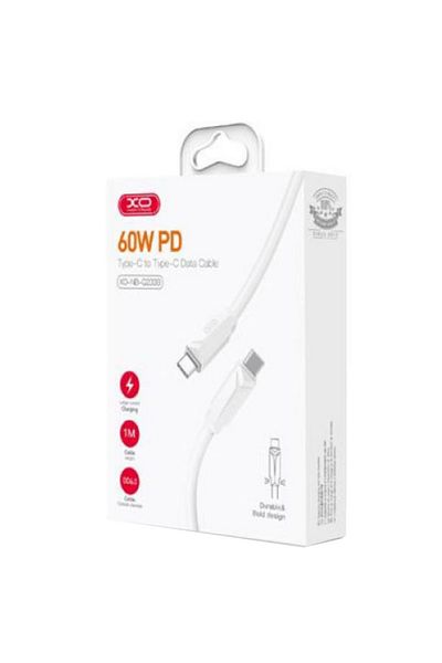 REDz Accessories Cablu XO-NB-Q233B, Tip-C la Tip-C, 1m, Compatibil cu iPhone 15/16 și Android, 60W, Alb