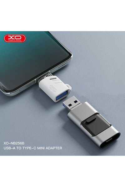 REDz Accessories Adapter XO-NB256B, USB to Type-C, OTG data transfer 480MBps, White