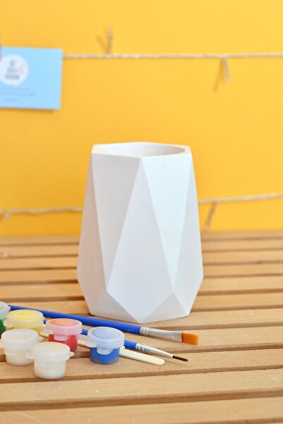 Bi' Dolu Dükkan Geometrik Kalemlik Boyama Seti | Beton Kalemlik Boyama Seti |...