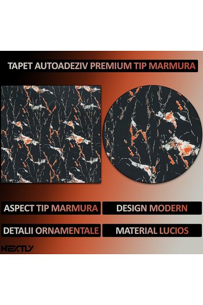 NEXTLY Set 50 X Tapet Autoadeziv Imitatie Marmura , Waterproof, Ajustabil, Adeziv Puternic, Usor