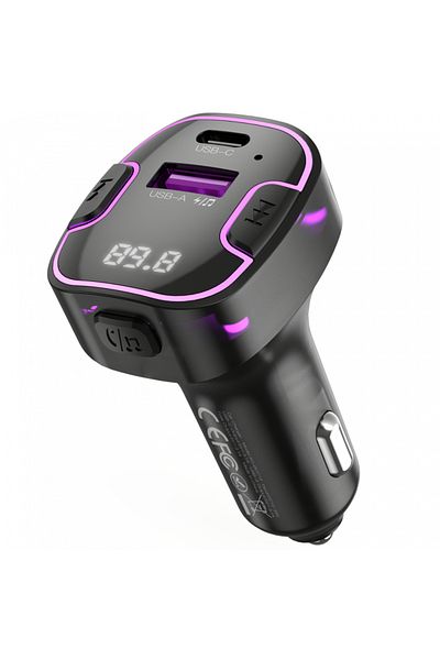REDz Accessories Modulator XO-BCC12, USB și Tip-C, Încărcare 15.5W, Bluetooth, Control muzică și apeluri, Negru