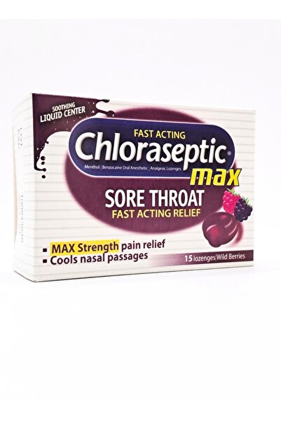 chloraseptic أقراص ماكس وايلدبيريز 15 قرصًا