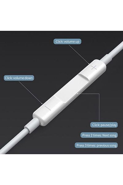 REDz Accessories Auxiliary Audio Cable, Type-C to 3.5mm Jack, Length 1m, Model XO NB-R192B, White