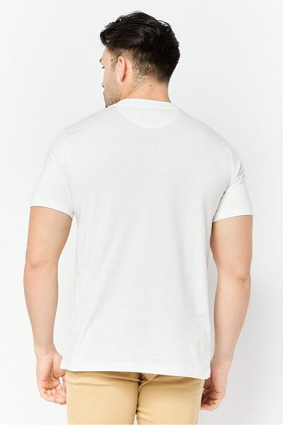 Lamborghini Men Crew Neck Short Sleeves Embroidered Logo T-shirt, White