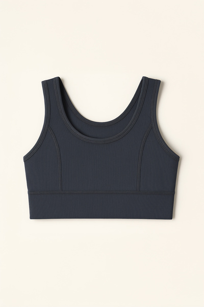 HNX Thick Strap Recovery Ripped Sports Bustier |   Denim