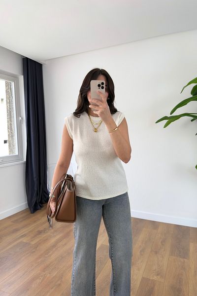 BİRCANÇİL Zr Sante Ecru Zero Sleeve Knitwear