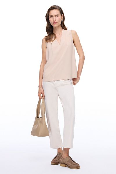 Perspective Γυναικεία μπλούζα Farewell Regular Fit Zero Sleeve V-Neck Nude Color