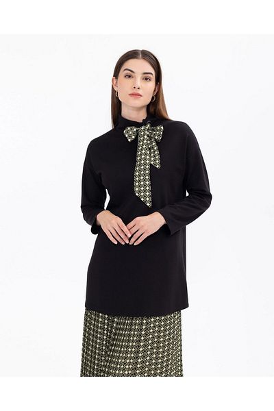 SCL Half Fisherman Black Women's Knitwear Tunic2321201030