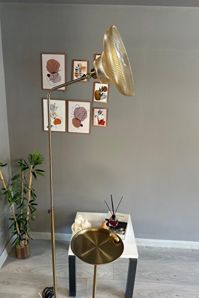 Bamyum Cam Bal Rengi Düz Gövde U Tepsi Hareketli Başlık Lambader Modern Metal Oturma Odası