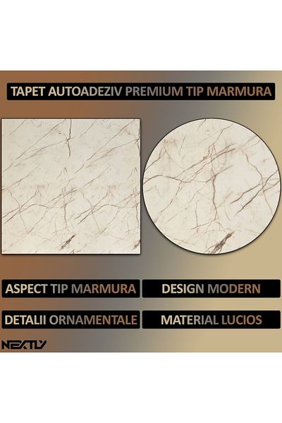 NEXTLY Set 40 X Tapet Autoadeziv Imitatie Marmura , Waterproof, Ajustabil, Adeziv Puternic, Usor