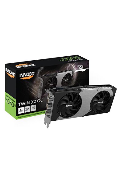 INNO3D GeForce RTX5060Ti 8GB Twin X2 OC 128Bit GDDR7 Ekran Kartı N506T2-08D7X-193075N