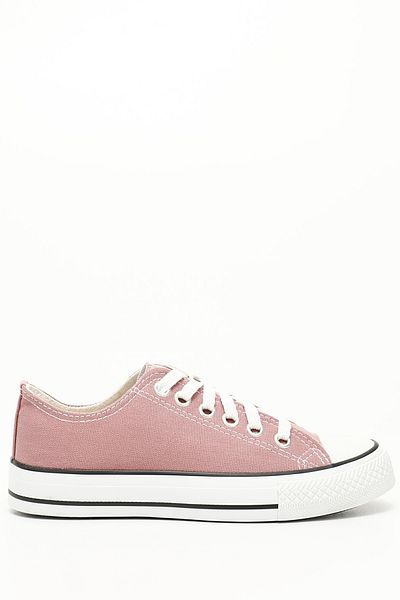 GÖNDERİ(R) Women / Girls Dusty Rose Heart Laced Women's Linen Casual Sports Flat Sole Sneaker 35222