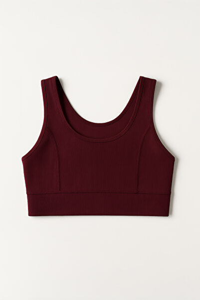HNX Thick Strap Recovery Ripped Sports Bustier | Burgundy