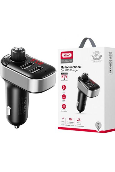 REDz Accessories Modulator MP3 auto Bluetooth, Xo-bcc10, 2 porturi USB, încărcare 15,5 W, control muzică și apeluri, negru