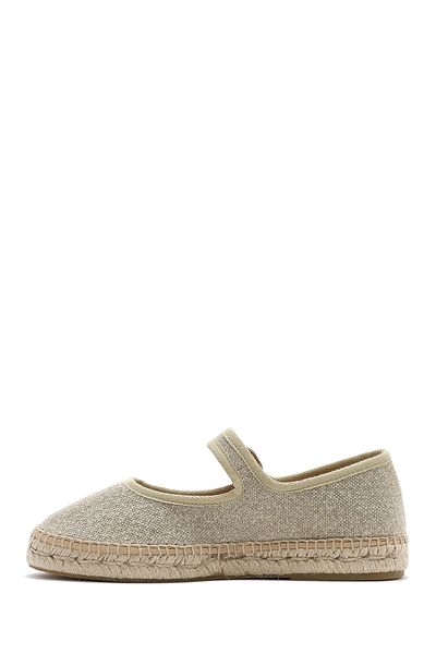 Derimod Espadrile din țesătură cu cataramă crem pentru femei 25SFD45716F