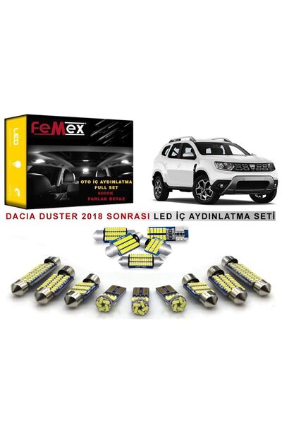 FEMEX Dacia Duster 2018 Sonrası Led Iç Aydınlatma Ampul Seti Parlak Beyaz