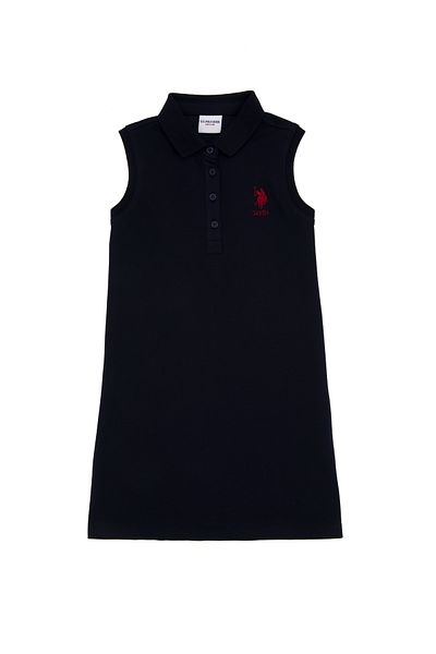 U.S. Polo Assn. Girl's Navy Blue Knitted Dress