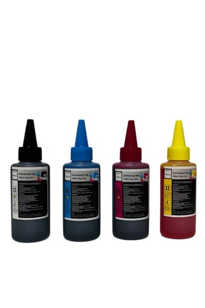 HP CANON UNIVERSAL MUADİL MÜREKKEP SETİ 100ML SİYAH SARI KIRMIZI MAVİ