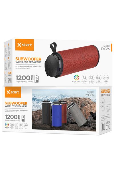REDz Accessories Bluetooth Speaker, X-start Ly026 Wireless Speaker, 1200mah Capacity, Rgb Light, Red