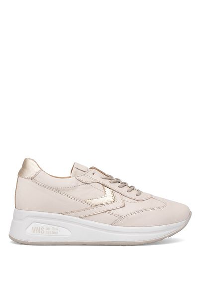 Venüs 2216653Y Women's Genuine Leather Airflow Casual Shoes Beige