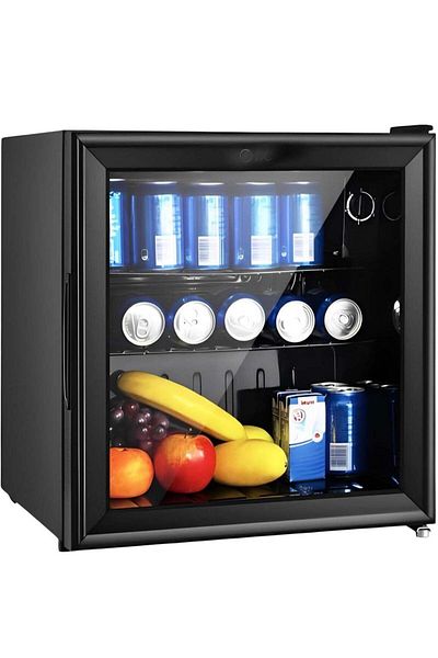 DLC Mini Fridge 50L Beverage Glass Refrigerator 55W - Constant Temperature, Tempered Glass 50 L 32450