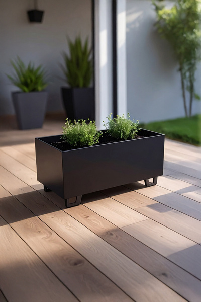 DEQQU Duracube Orta Boy Metal Saksı - 19x22x40cm (Kaynaklı & Hazır Kullanım)