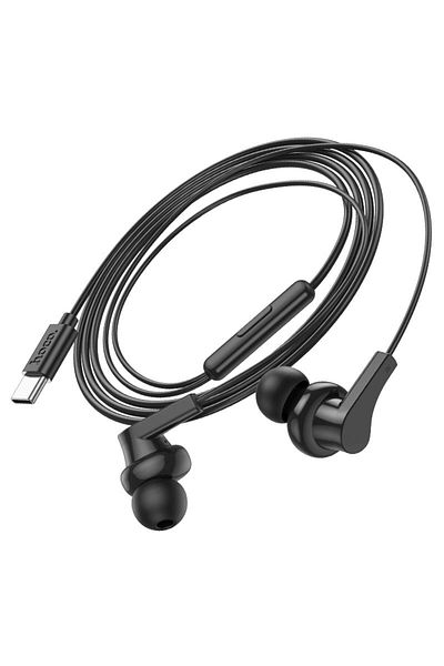 REDz Accessories Hoco M114 Jia Headphones, Type-C Cable 1.2m, Compatible with iPhone 15/16 and Android, Black