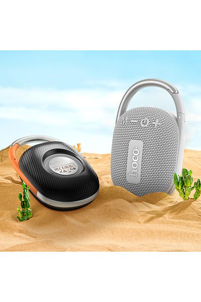 REDz Accessories Portable Bluetooth Speaker, Hoco HC17, 500mAh Capacity, 2 Hours Battery Life, Carabiner, Gray