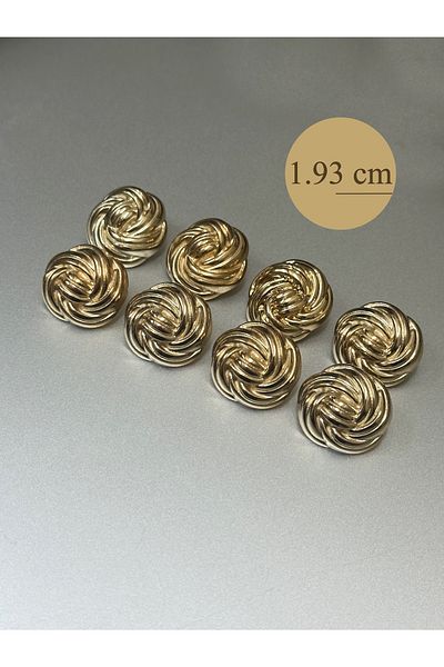 aensia Gold Gold Twist Yumak Model 1.93 cm Metal Blazer Shirt Button 32 Size Button - Pack of 8 Buttons