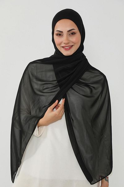 Aisha's Design Practical Chiffon Shawl with Combed Cotton Inner Bonnet, Ps-53