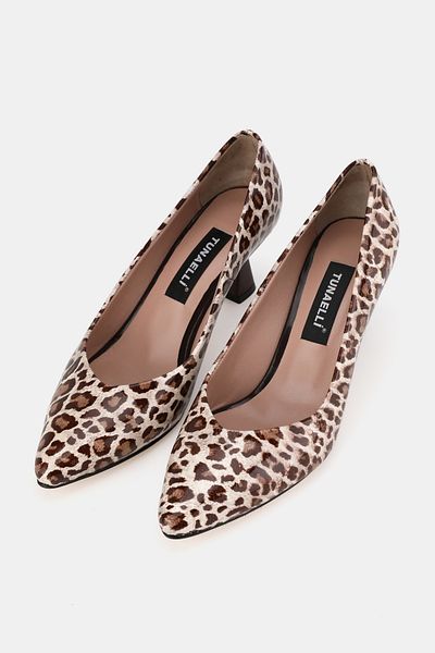 TUNAELLİ Light Leopard Patent Leather Heeled Shoes |   Brave Design