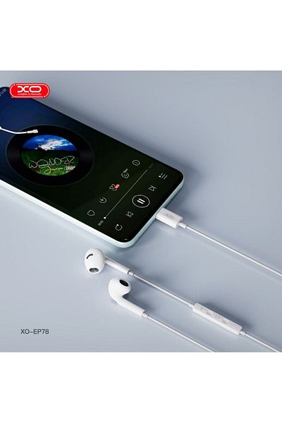 REDz Accessories Wired Headphones Type-C, 120cm Cable, XO-EP78, iPhone 15/16 and Android Compatibility, White